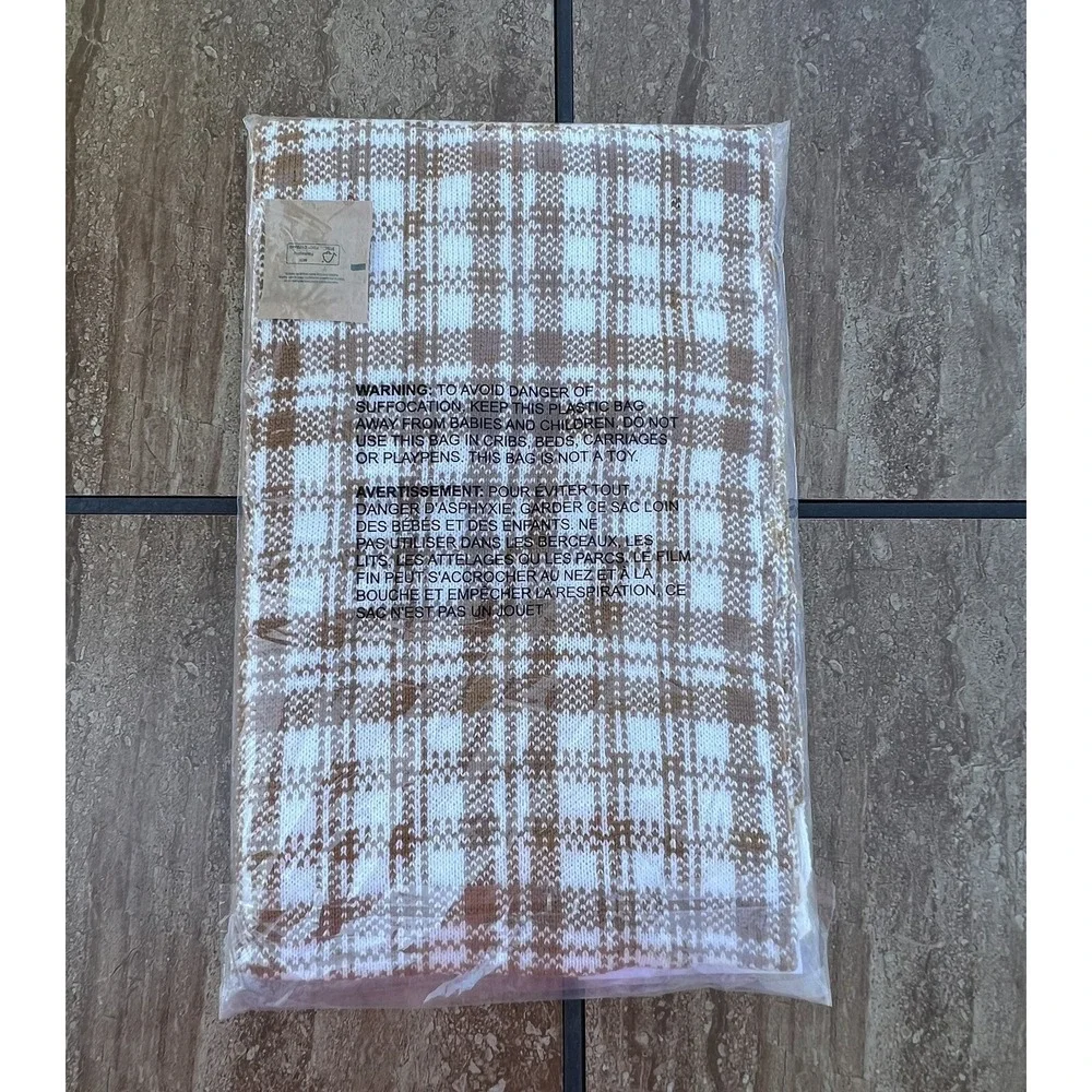 Timberland Scarf Buffalo Plaid Beige FabFitFun 2023‎ NIP